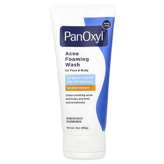 PanOxyl, Nettoyant moussant contre l'acné pour le visage et le corps, 10 % de peroxyde de benzoyle, Efficacité maximale, 85 g