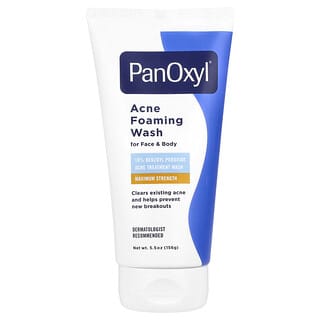 PanOxyl, Espuma de limpieza contra el acné, Para el rostro y el cuerpo, Concentración máxima, 156 g (5,5 oz)