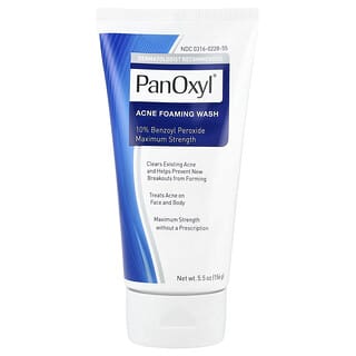 PanOxyl, Nettoyant moussant contre l'acné, Peroxyde de benzoyle 10 %, Force maximale, 156 g