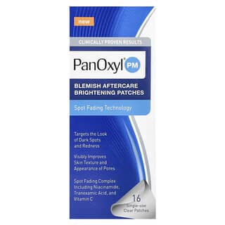 PanOxyl, PM, Blemish Aftercare Brightening Patches, 16 Single-Use Clear Patches