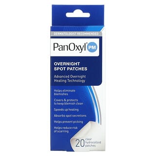 PanOxyl, PM, Patchs anti-taches pour la nuit, 20 patches hydrocolloïdes transparentes