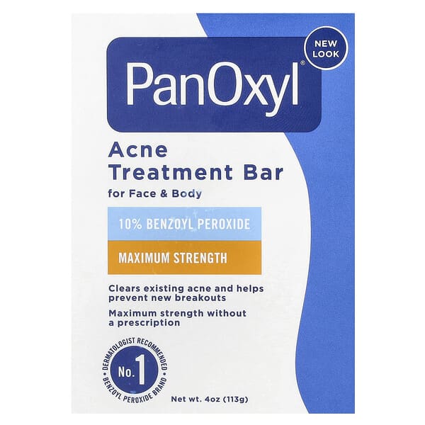 PanOxyl, 여드름 트리트먼트 바, 얼굴 및 전신용, 113g(4oz)