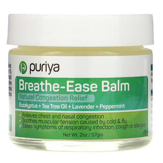 Puriya, Breathe-Ease Balm, Natural Congestion Relief, 2 oz (57 g)