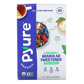 Pyure, Organic Granular Stevia Sweetener, Sugar Substitute, Keto, 80 Packets, 0.035 oz (1 g) Each