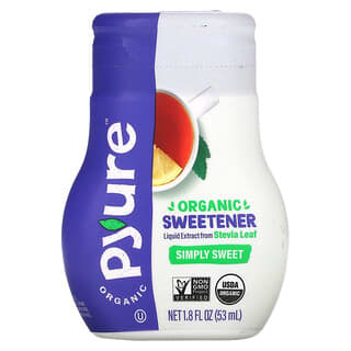 Pyure, سائل ستيفيا مُحلي عضوي، بديل السكر الحلو ببساطة، مناسب لنظام كيتو الغذائي، 1.8 أونصة سائلة (53 مل)
