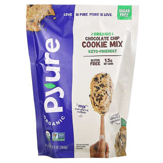 Pyure, 유기농 초콜릿 칩 쿠키 믹스, 글루텐 무함유, 케토, 무설탕, 368g(12.9oz)