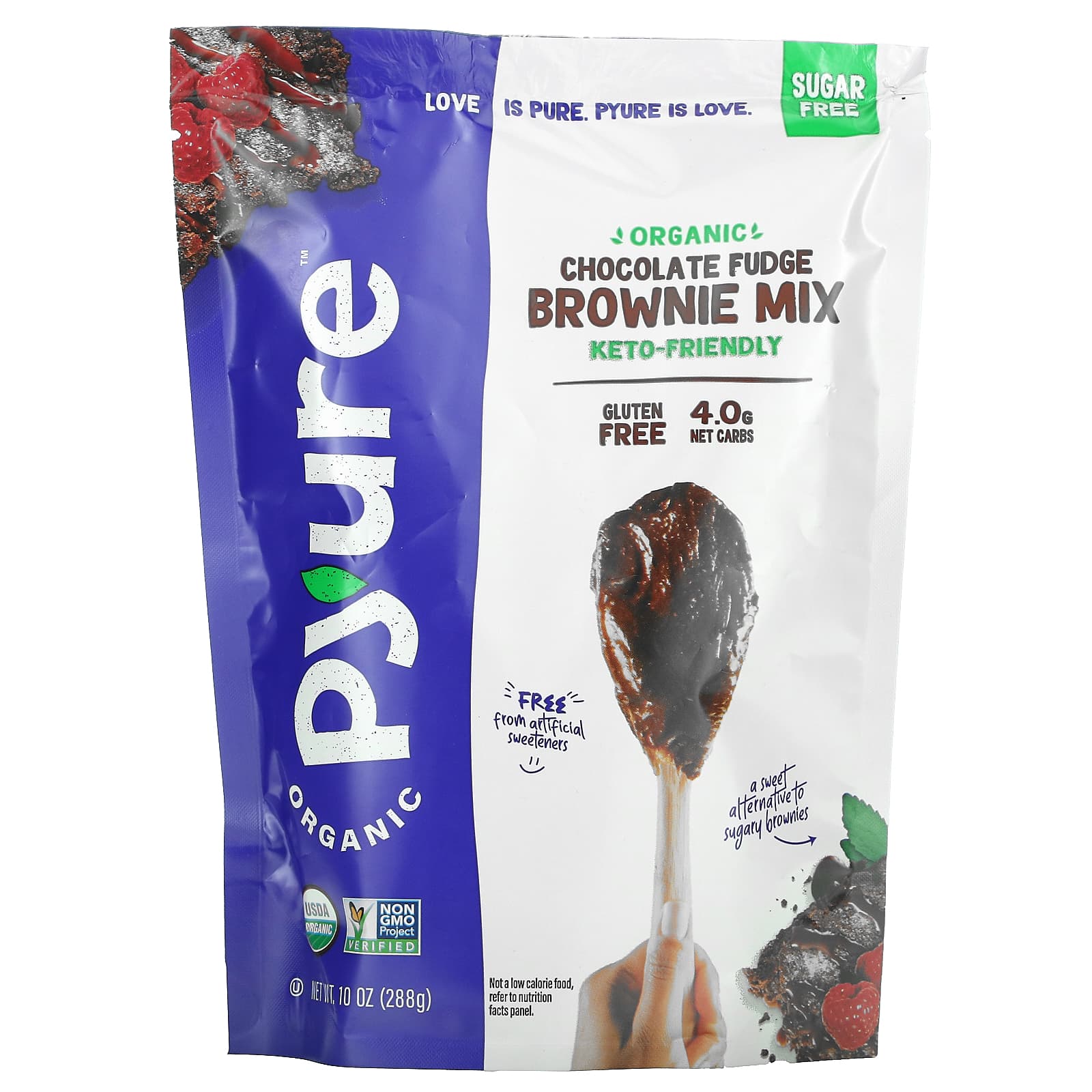 Pyure, Organic Chocolate Fudge Brownie Mix, GlutenFree, Keto, 0 Sugar