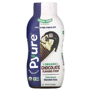 Pyure, شراب بنكهة الشيكولاتة العضوية، مناسب لنظام كيتو الغذائي، خالٍ من السكر، 14 أونصة سائلة (414 مل)