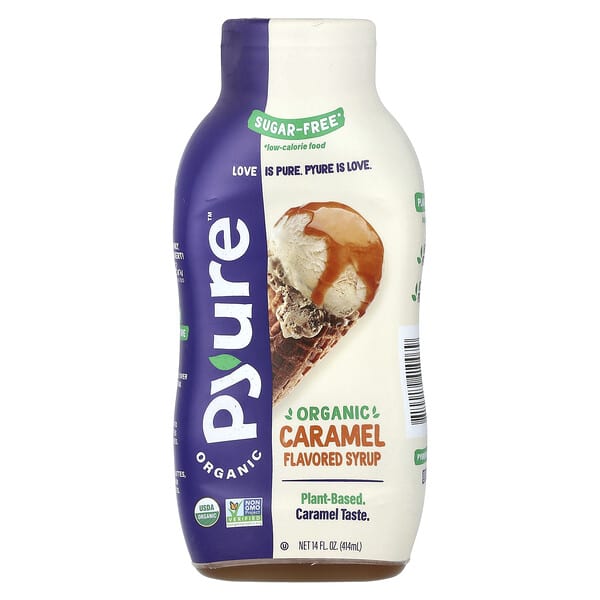 Pyure, Sirap med ekologisk karamellsmak, sockerfri, 14 fl oz (414 ml)