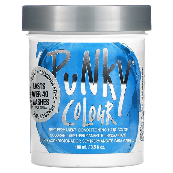 Punky Colour, セミパーマネント コンディショニングヘアカラー、ラグーンブルー、100ml（3.5液量オンス）