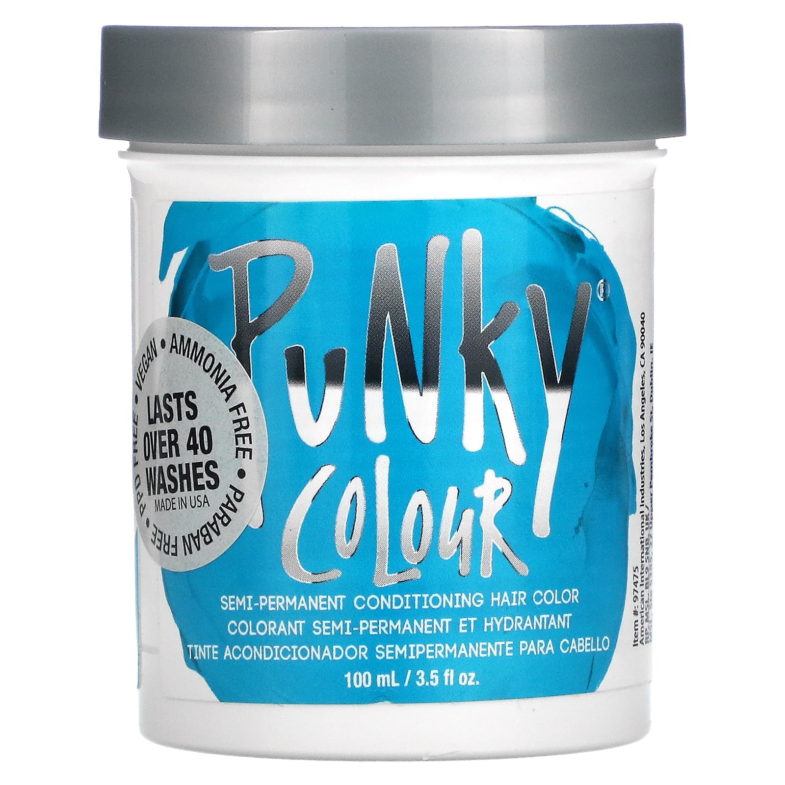 Punky Colour, Semi-Permanent Conditioning Hair Color, Turquoise,  fl oz  (100 ml)