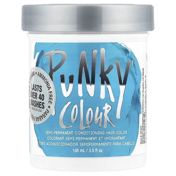 Punky Colour, 半長期護法染髮劑，青綠色，3.5 液量盎司（100 毫升）