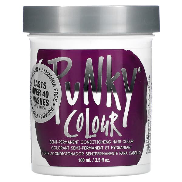 Punky Colour, Semi-Permanent Conditioning Hair Color, Purple, 3.5 fl oz (100 ml)