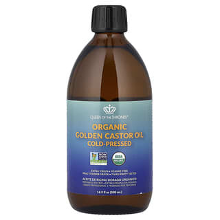 Queen of the Thrones, Aceite de ricino dorado orgánico prensado en frío, 500 ml (16,9 oz. líq.)