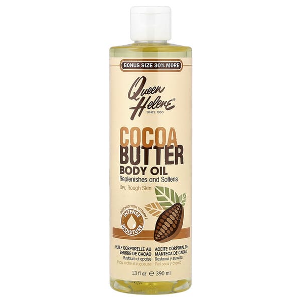 Queen Helene, 바디 오일, 코코아버터, 건성, 거친 피부, 390ml(13fl oz)