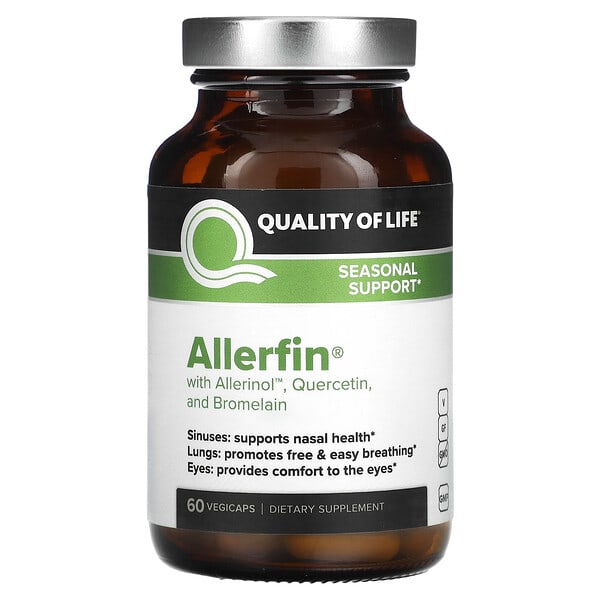 Quality of Life Labs, Allerfin（アレルフィン）、ベジカプセル60粒