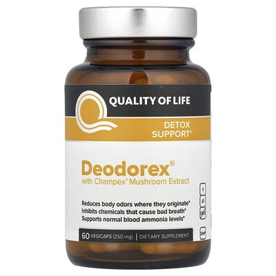 Quality of Life, Deodorex & Champex Mushroom Extract, 500 mg, 60 Vegetarian Capsules (250 mg per capsule)