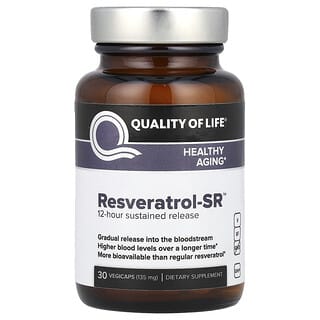 Quality of Life, Resveratrol-SR™（レスベラトロール-SR）、135mg、べジカプセル30粒