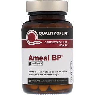 Quality of Life Labs, Ameal BP، صحة القلب والأوعية الدموية، 3.4 مجم، 30 كبسولة نباتية