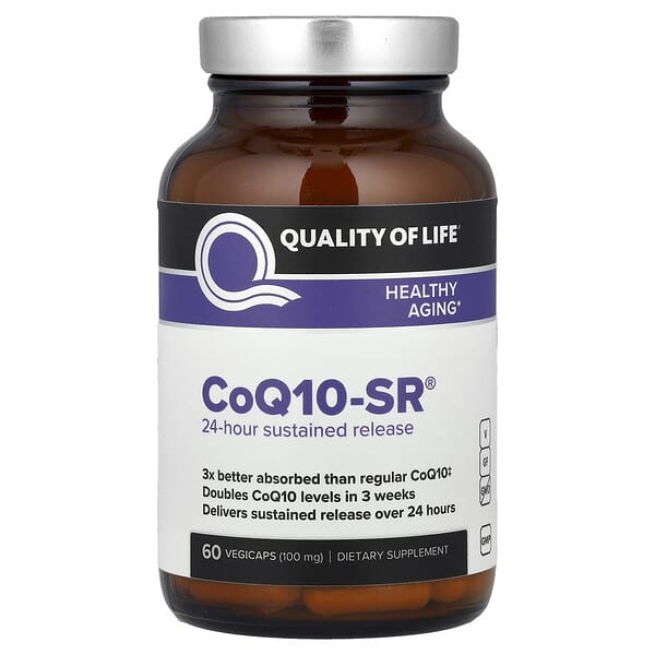 Quality of Life, CoQ10-SR® 輔酶 Q10 緩釋膠囊，100 毫克，60 粒素食膠囊