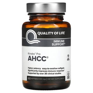 Quality of Life Labs, AHCC RX、300 mg、60ソフトジェル