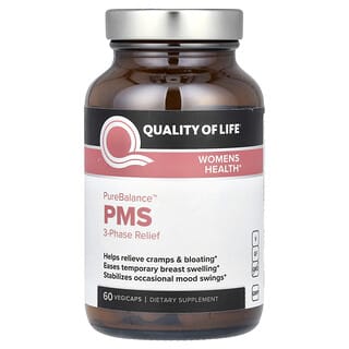 Quality of Life, PureBalance, Soulagement triphasé pour atténuer le SPM, 60 capsules végétales