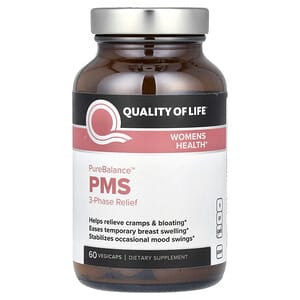 Quality of Life Labs, PureBalance PMS 3-Phase Relief, 60 Vegicaps'