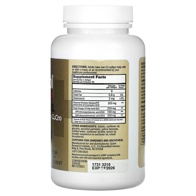 Plus Ubiquinol Omega 3 200 mg 250 mg 90 Softgels