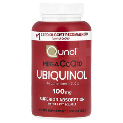 Qunol, Mega CoQ10, Ubiquinol, 100 mg, 100 Softgels