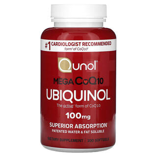 Qunol, Mega CoQ10, Ubiquinol, 100 mg, 100 Softgels