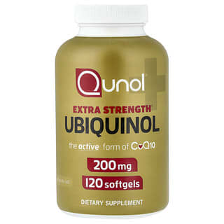 Qunol, Ubikinol, 200 mg, 120 mekih kapsula