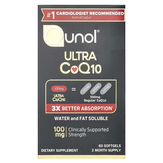 Qunol, Ultra CoQ10, 100 mg, 60 kapsułek miękkich