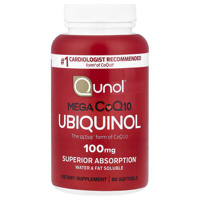 Qunol, Mega CoQ10, Ubiquinol, 100 mg, 60 Softgels