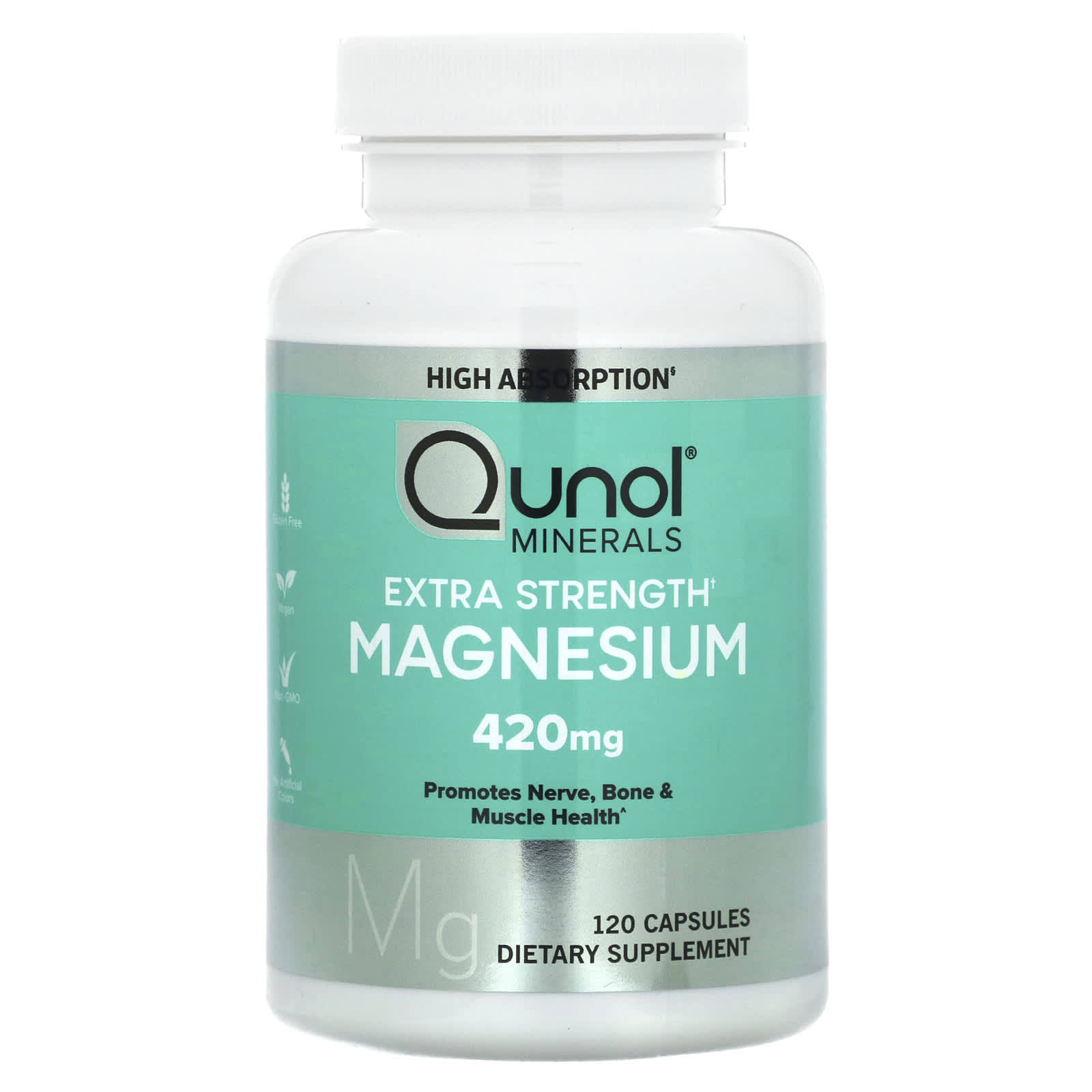 Qunol, Magnesium, Extra Strength, 420 mg, 120 Capsules (210 mg per Capsule)