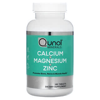 Qunol, Calcium + Magnesium + Zinc, 180 Tablets