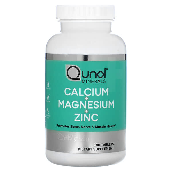 Qunol, Calcium + Magnesium + Zinc, 180 Tablets