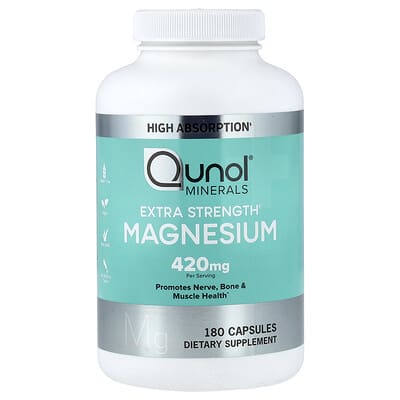 Qunol, Magnesium Capsules, 180 Capsules (210 mg Each Capsule)