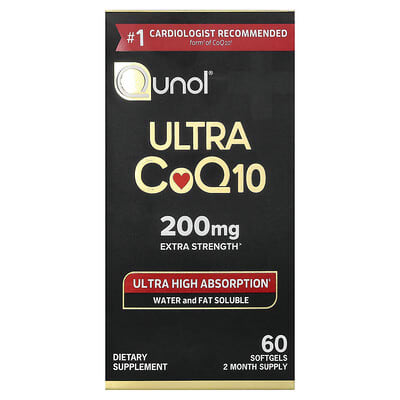 Qunol, Super CoQ10, Extra Strength, 200 mg, 60 Softgels