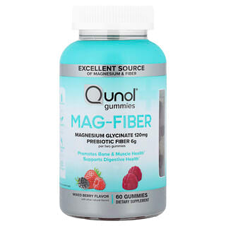 Qunol, Mag-Fiber Gummies, Mixed Berry, 60 Gummies