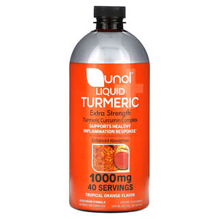 Qunol, Жидкая куркума, усиленная сила действия, тропический апельсин, 1000 мг, 600 мл (20,3 жидк. Унции)
