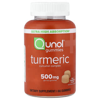 Qunol, Complexe à la curcumine de curcuma, Riche en tangerine, 60 gommes (250 mg pièce)