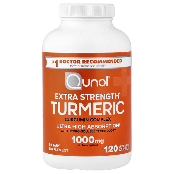 Qunol Turmeric, Curcumin Complex, 120 Vegetarian Capsules (500 mg per Capsule)