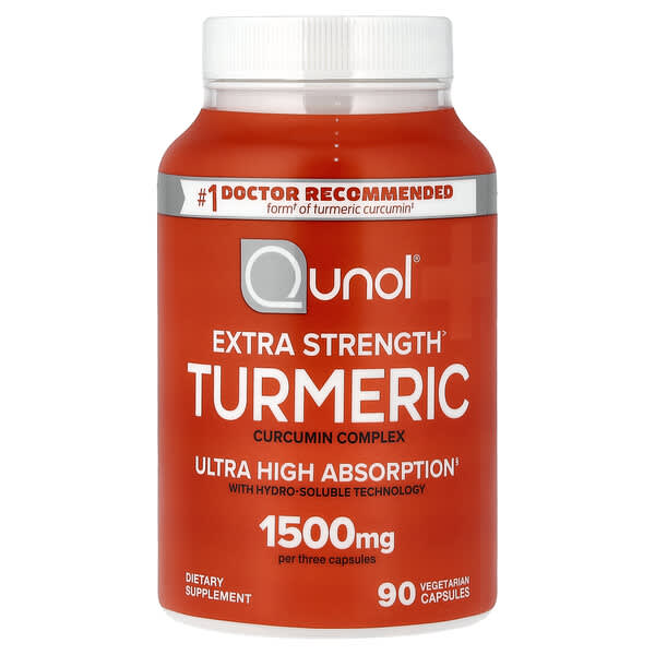 Qunol, Turmeric, Curcumin Complex, 90 Vegetarian Capsules (500 mg per Capsule) — product photo 1