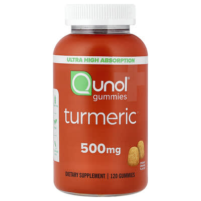 Qunol, Turmeric Gummies, Creamy Orange, 120 Gummies (250 mg per Gummy)