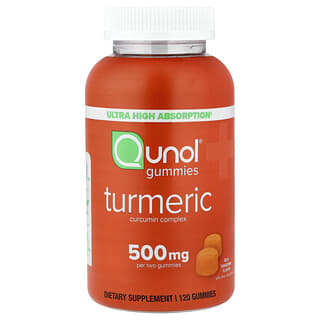 Qunol, Turmeric Gummies, Rich Tangerine, 120 Gummies (250 mg per Gummy)