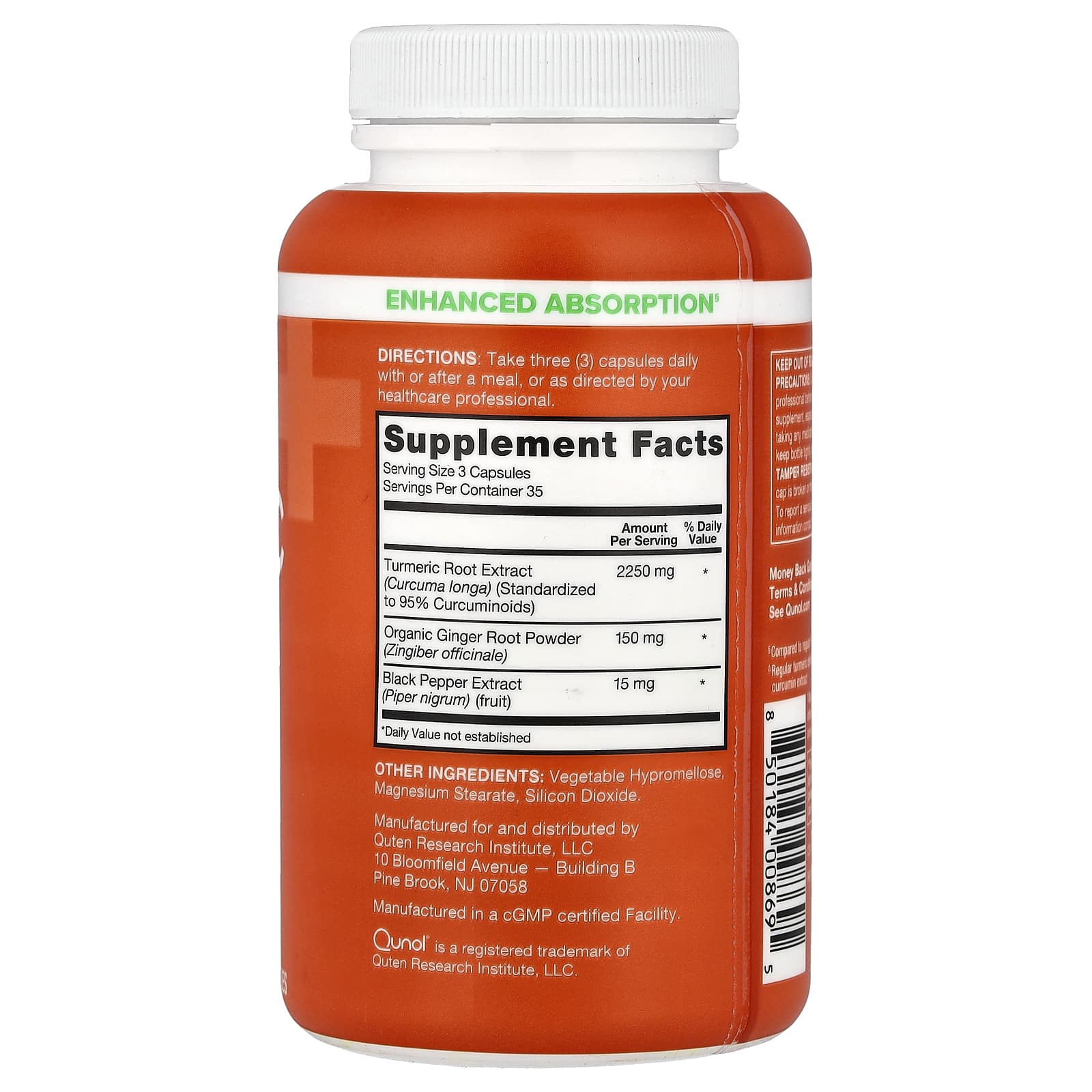 Qunol, Turmeric + Ginger, 105 Capsules