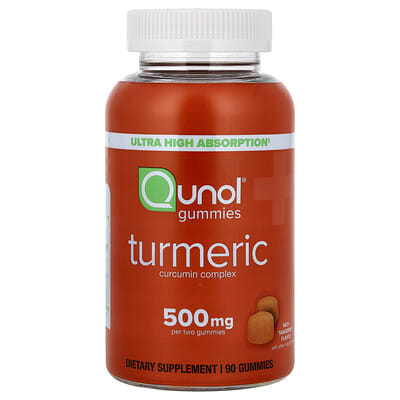 Qunol, Turmeric Gummies, Rich Tangerine, 90 Gummies (250 mg per Gummy)