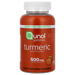 Qunol, Turmeric Gummies, Creamy Orange, 90 Gummies (250 mg per Gummy)