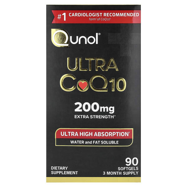 Qunol, 울트라 CoQ10, 200mg, 소프트젤 90정