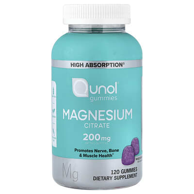 Qunol, Magnesium Citrate Gummies, Assorted Berry Flavor, 120 Gummies (100 mg each gummy)